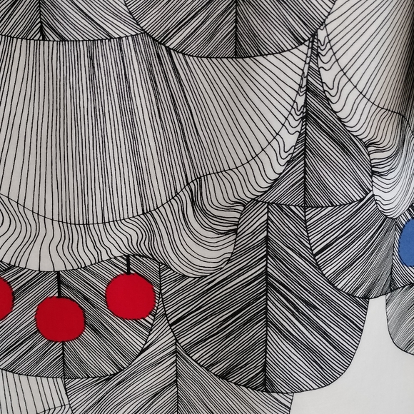 marimekko shift dress tunic, border print supergraphic, boatneck - Picture 4 of 6